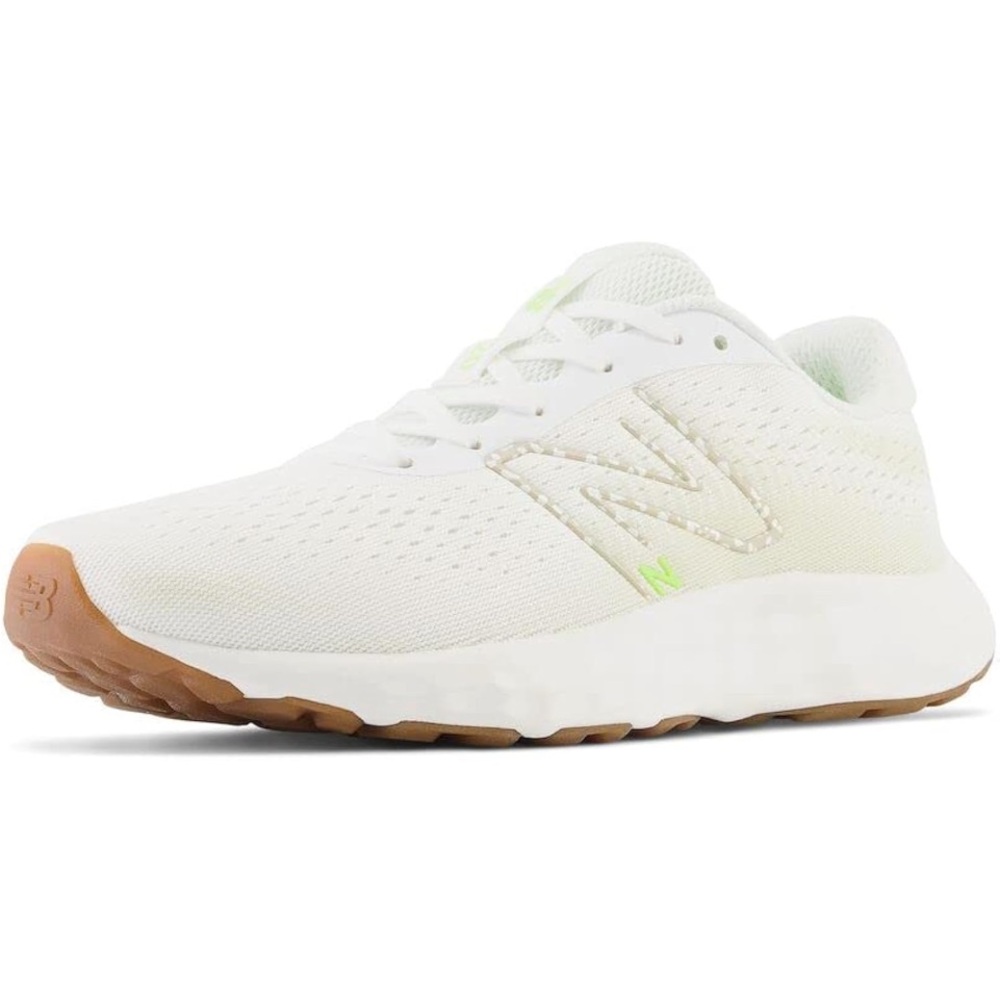 New Balance White and Light Tan Athletic Shoes
